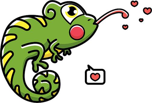 绿色蜥蜴吐舌头表情包