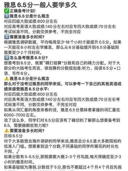 雅思6.5一般人要学多久