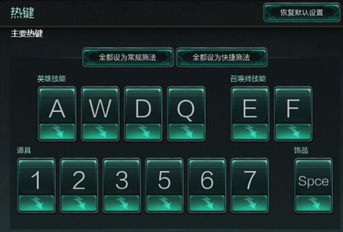 英雄联盟的技能按键