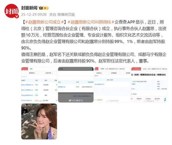 赵露思自己的公司