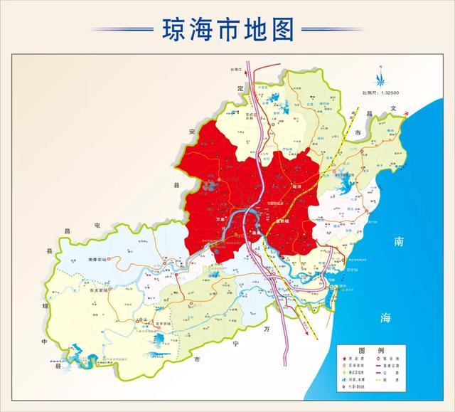 琼海市标准地图