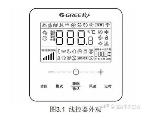 格力中央空调控制面板使用说明