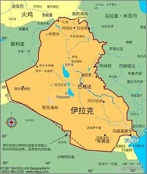 伊拉克在地图的哪个位置