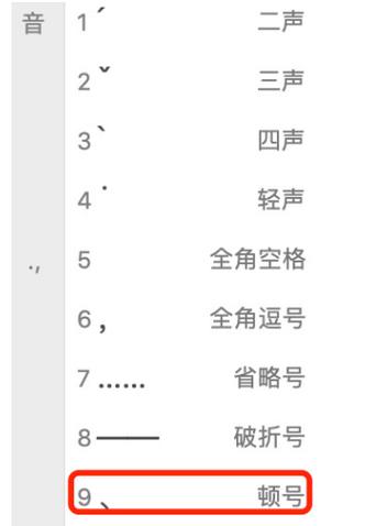 苹果笔记本顿号在键盘上怎么打