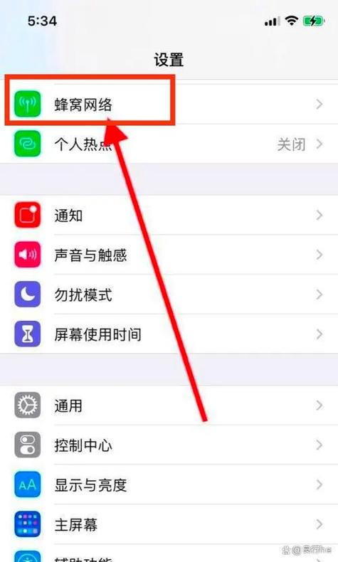 iPhone蜂窝网络