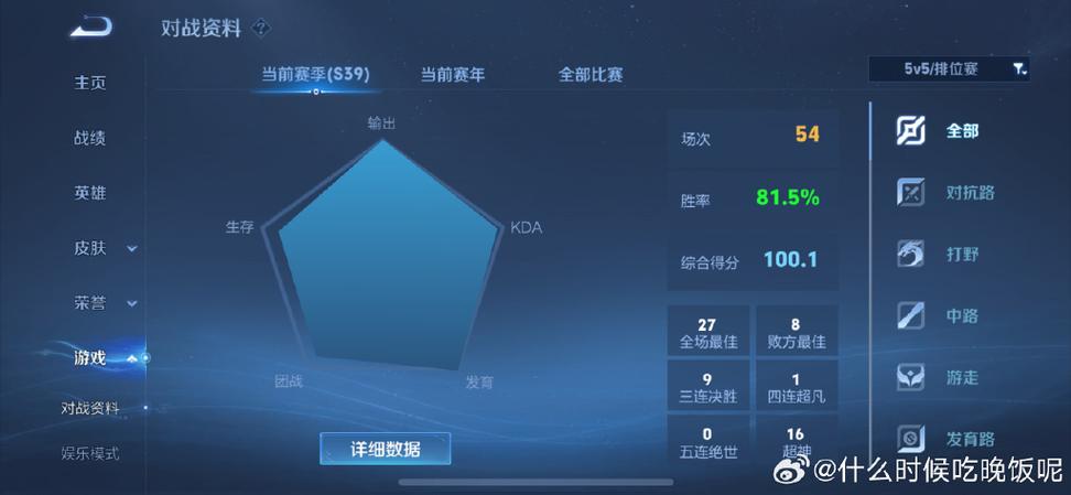 王者荣耀的游戏数据