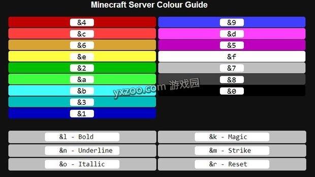 mc彩色字体符号