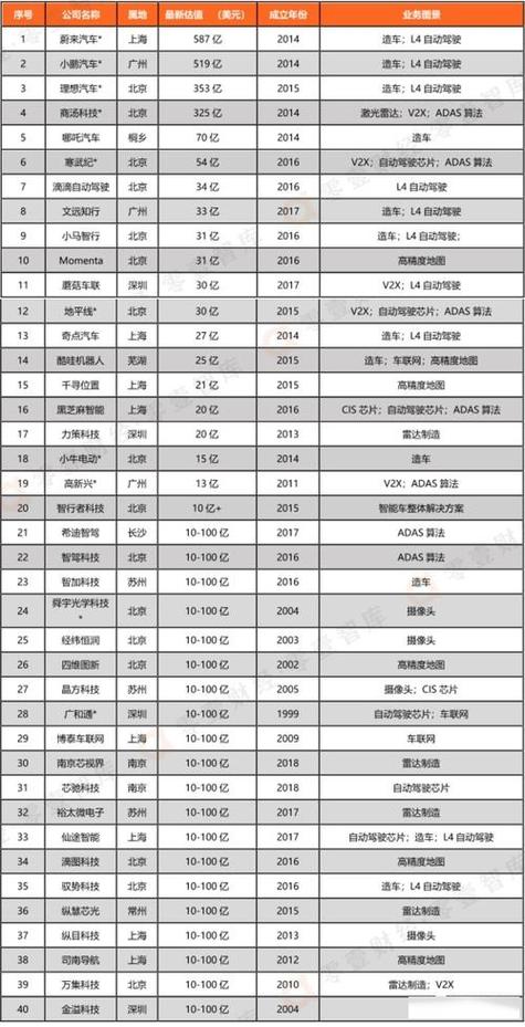 智能驾驶公司排名