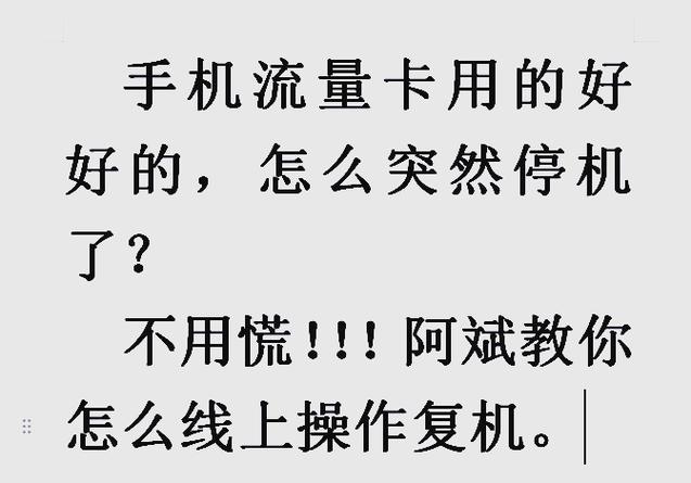 流量套餐已停机什么意思