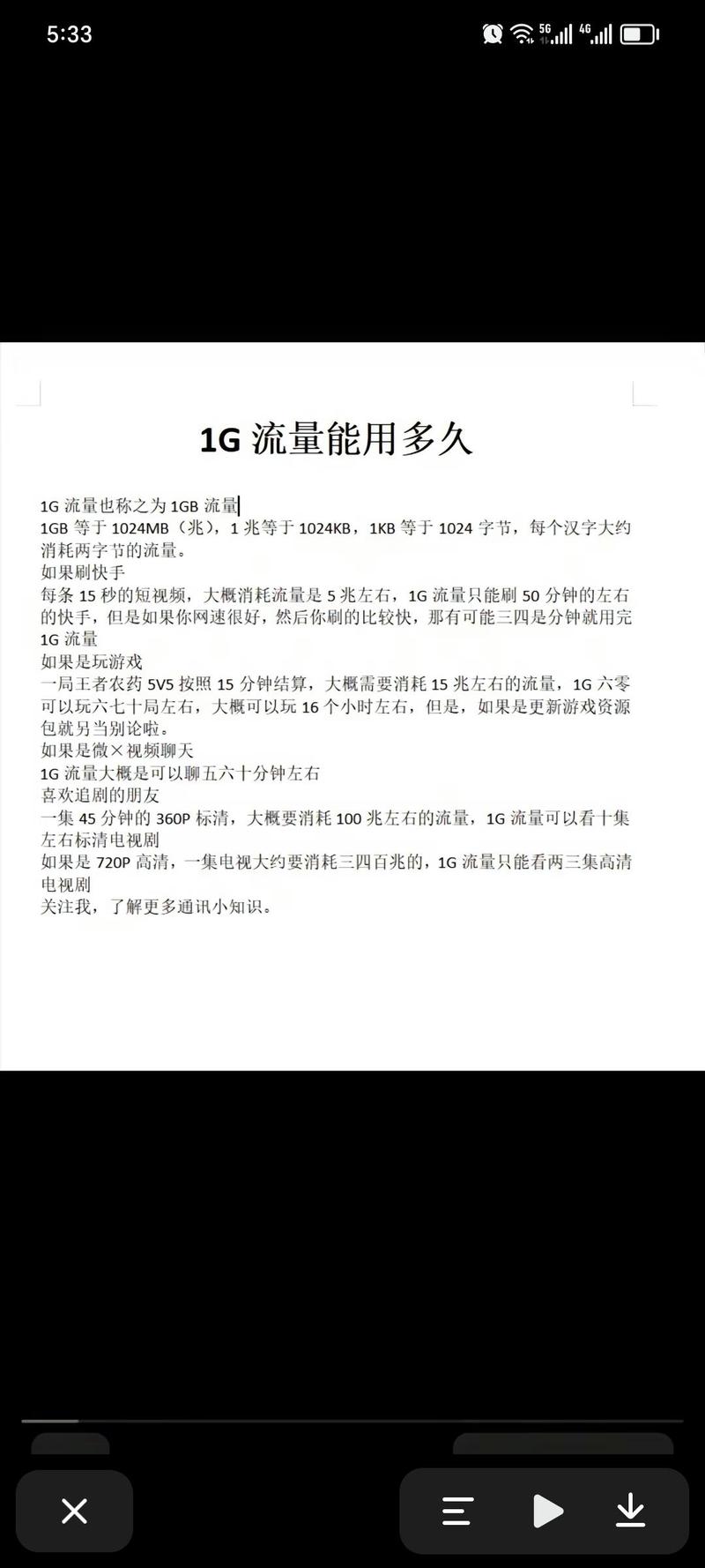 2g流量能看多久抖音