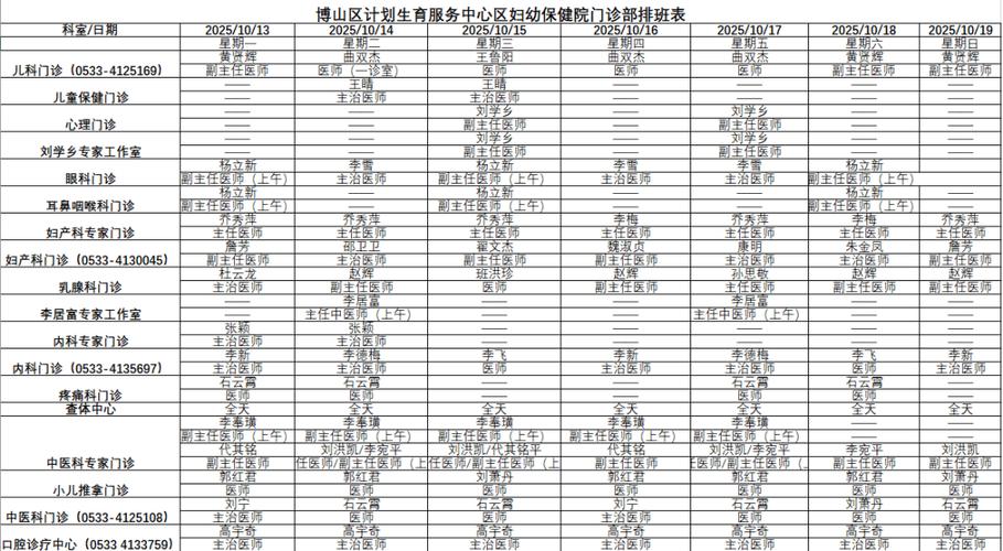 班表排班模板