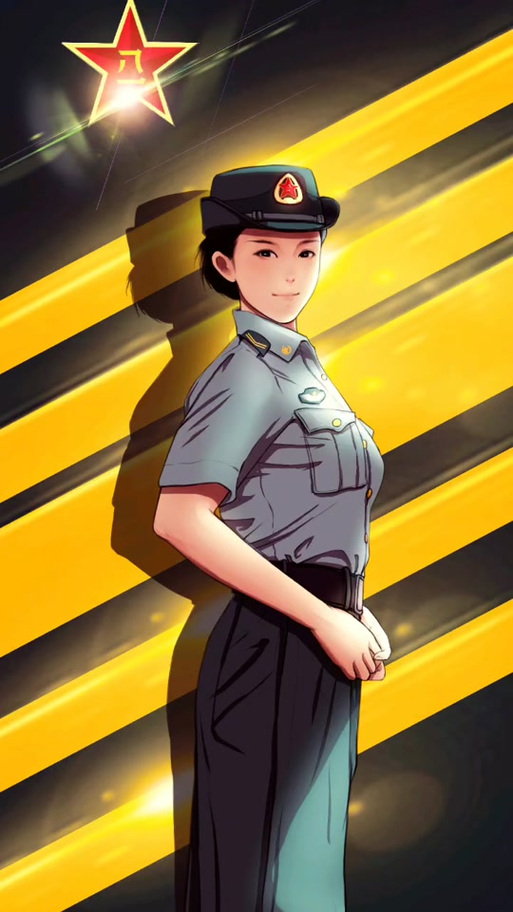 漫画女兵图标