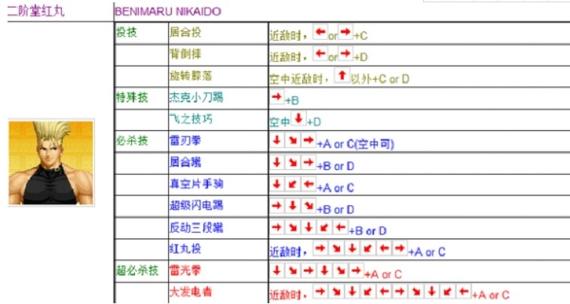 拳皇97出招表摇杆带图 八神