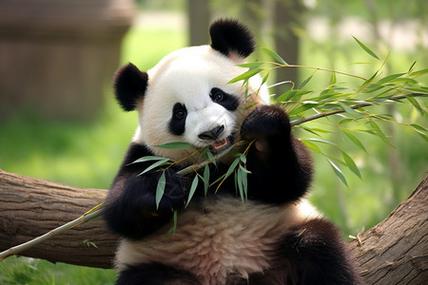 熊猫吃竹子图片图标
