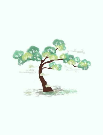 松柏插画图标