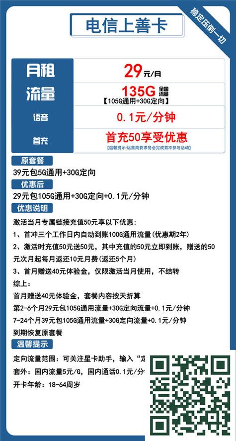 电信流量卡29元套餐