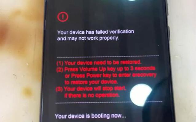 手机显示your device has failed图标