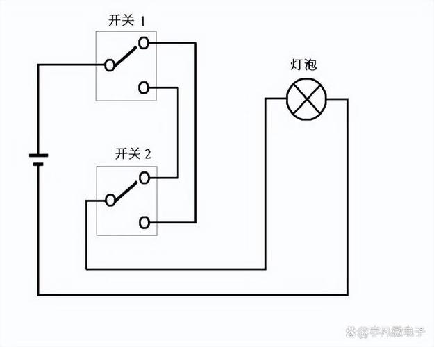 一盏灯二个开关控制图