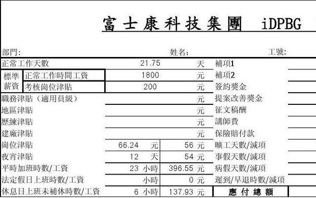 郑州富士康的工资待遇