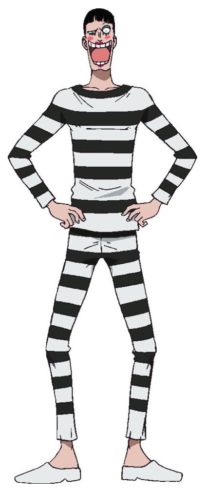 穿着条纹囚服的动漫人物