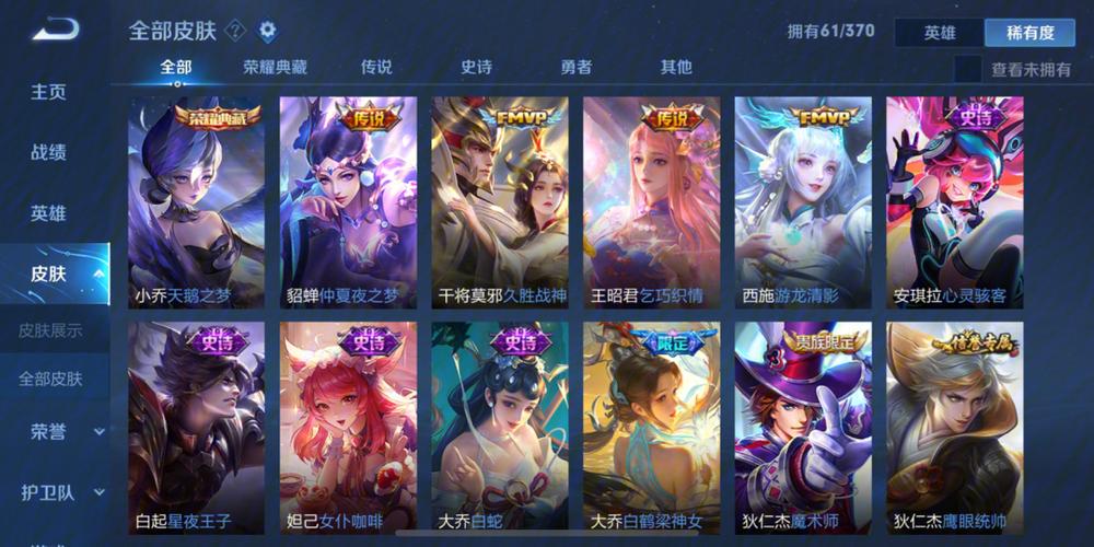 王者荣耀全英雄全皮肤多少钱图标