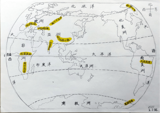 世界地图 简笔