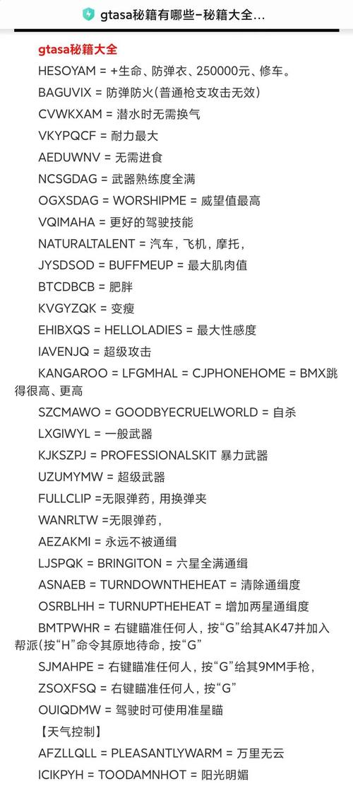 侠盗猎车手秘籍大全集