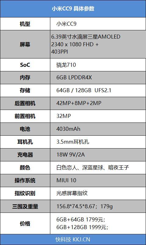 小米9尺寸