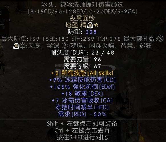 暗黑2冰头夜翼面纱