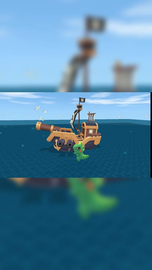 迷你世界在海上遇到海盗船