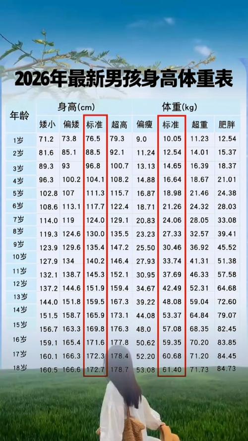 标准身高对照表图标