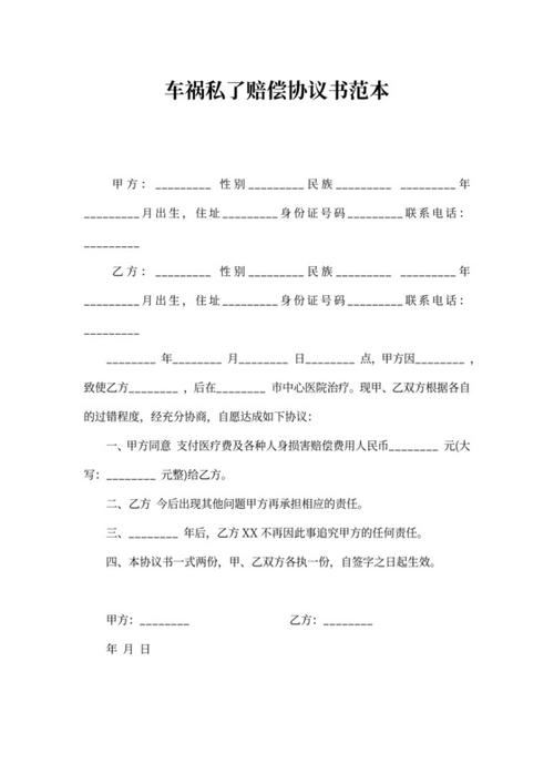受伤一次性赔偿私了协议书