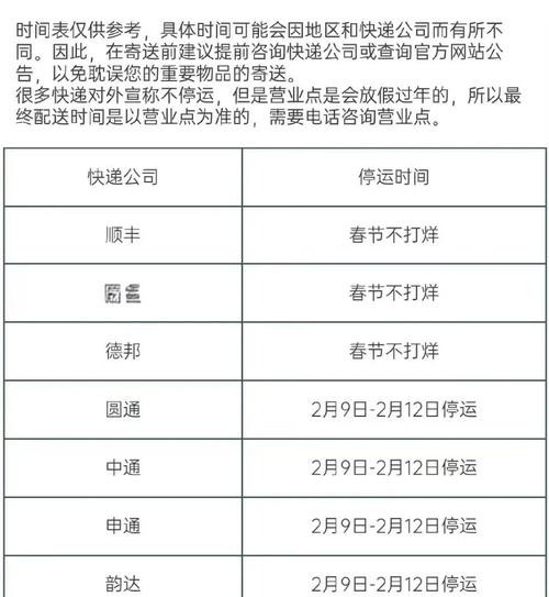 过年停运快递时间2024图标