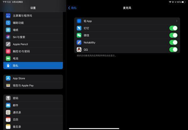 ipad开不了麦克风权限