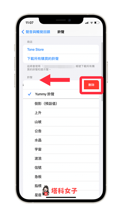 iphone添加的铃声怎么删除图标