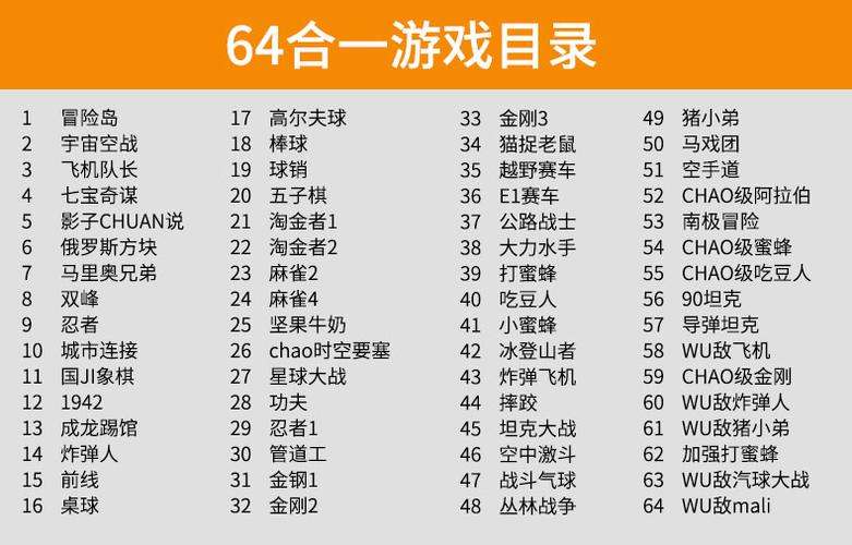 nes游戏大全目录