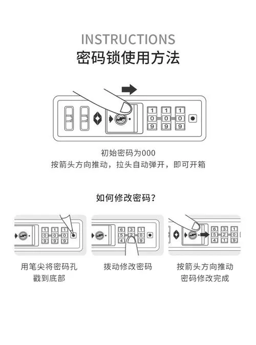 行李箱的密码锁怎么设置新密码图标
