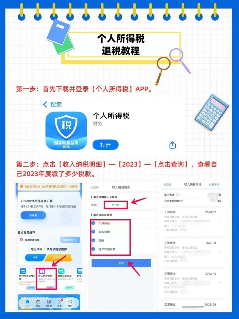 2026个人退税详细步骤图标