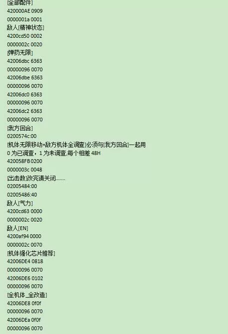 PSP《超级机器人大战A携带版》金手指代码