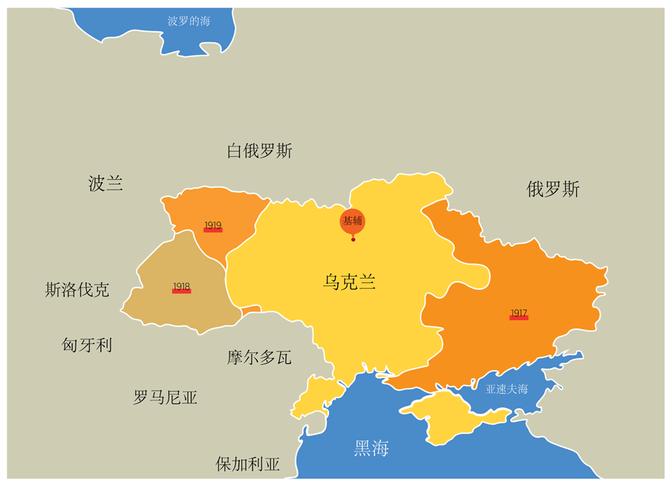 乌克兰地理位置地图中文版