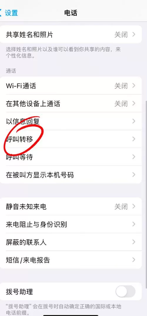 小米怎么设置呼叫转移图标