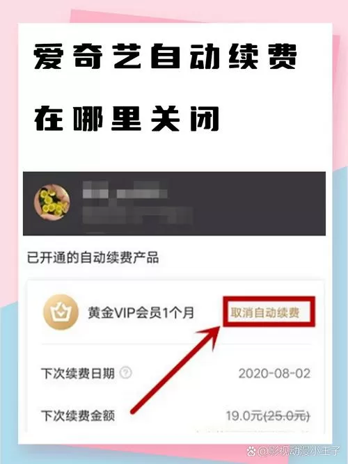 爱奇艺极速版怎么取消会员自动续费图标