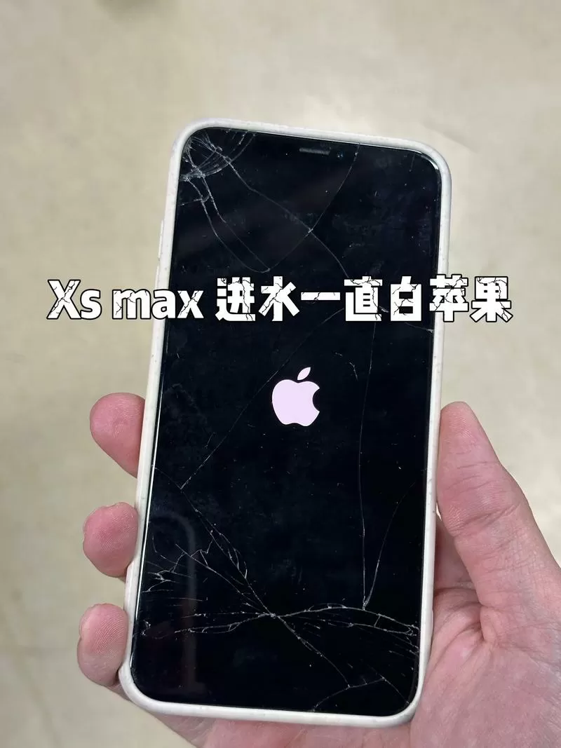 手机进水了咋办,,出现一大块白色的图标