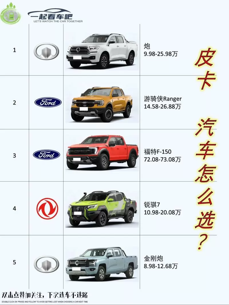 皮卡车种类大全