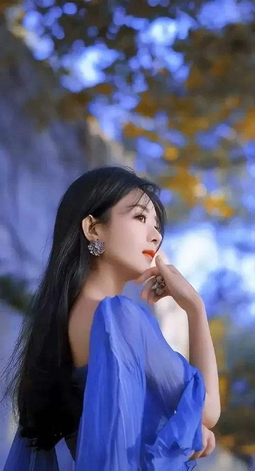 赵丽颖的蓝色长裙照片无付费最新版