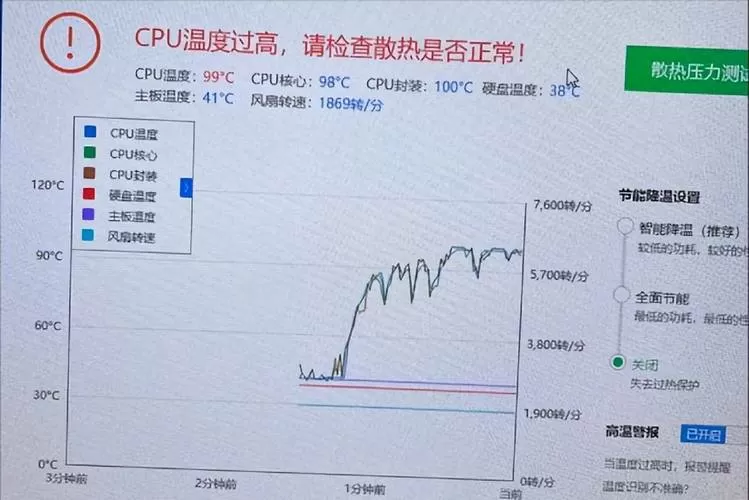 一开机就显示cpu温度过高图标