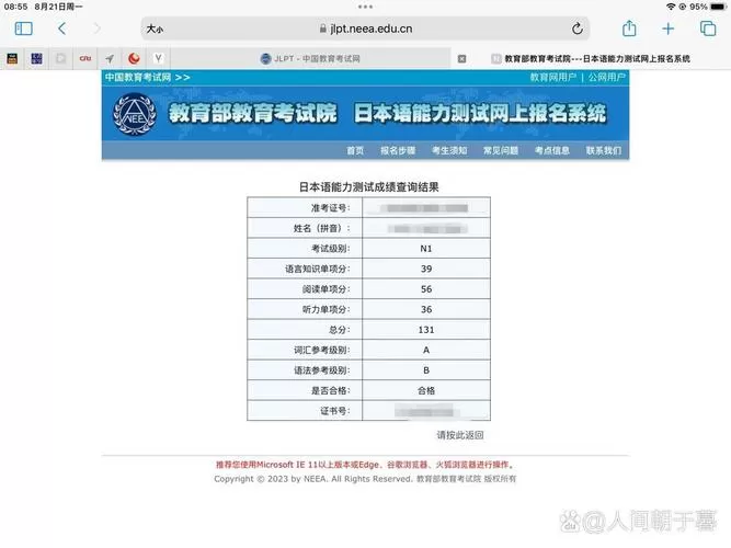 n1成绩查询入口官网