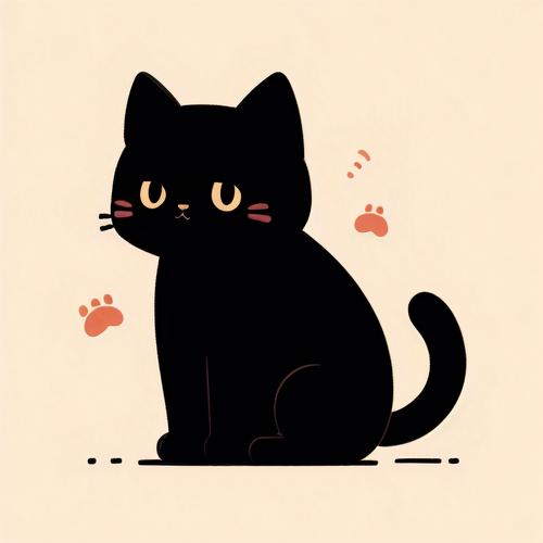 卡通小猫图片头像黑色老版