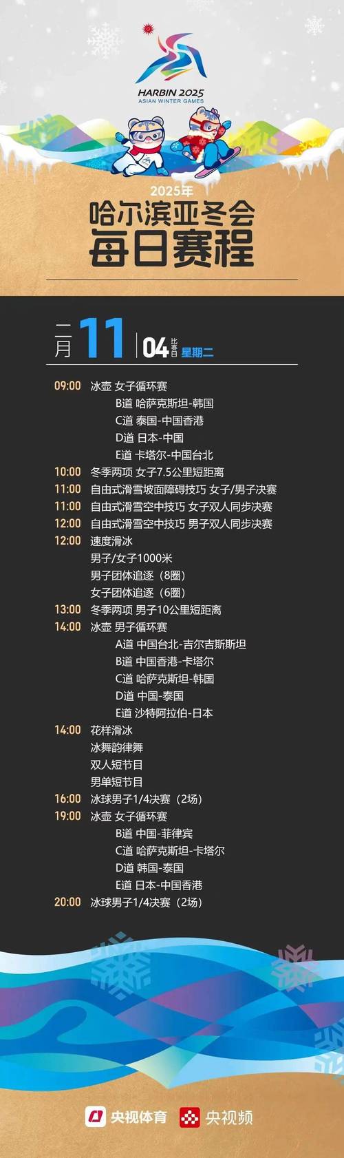 2025冬奥会赛程表红包版