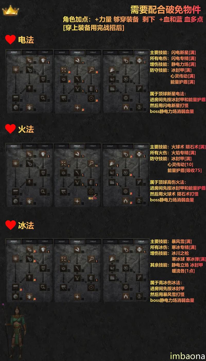 暗黑2重置版属性和技能加点图解精简版